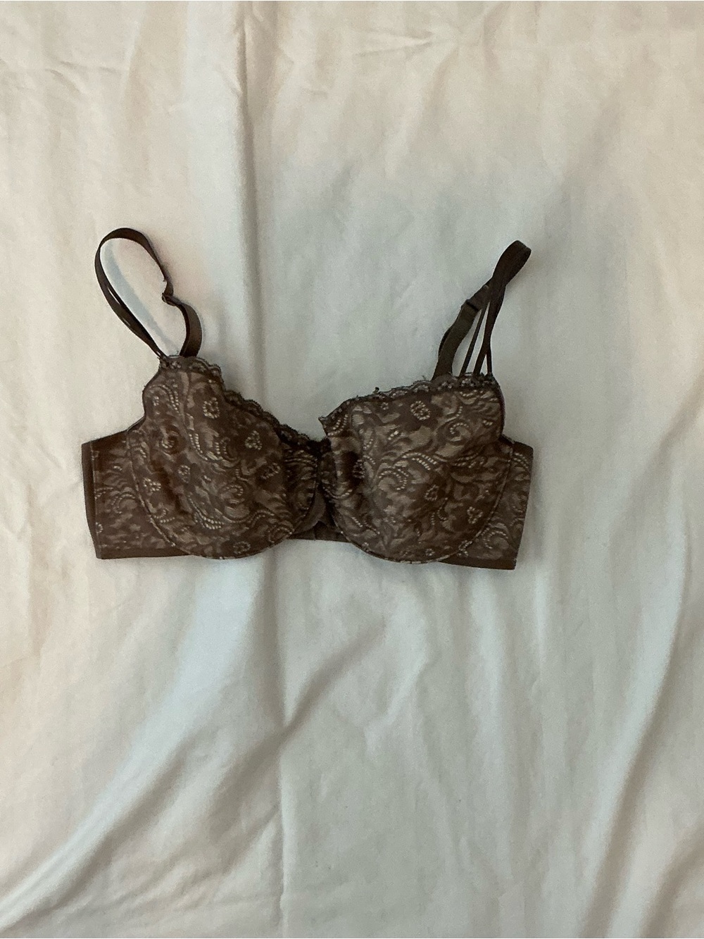 Soma Brown Lace Underwire Bra with Strappy Details